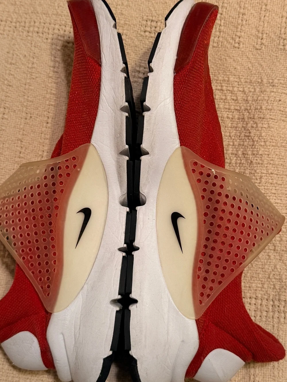 Nike Sock Dart Red Slip-On Sneakers with Translucent Strap
